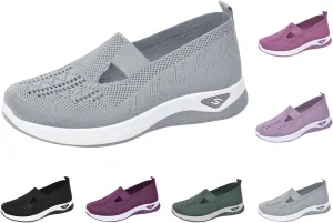 Walking Shoes Women Comfort Breathable Walking Shoes Slip on Trainers Casual Athletic Shoes with Thick Bottom