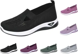 Walking Shoes Women Comfort Breathable Walking Shoes Slip on Trainers Casual Athletic Shoes with Thick Bottom