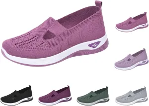 Walking Shoes Women Comfort Breathable Walking Shoes Slip on Trainers Casual Athletic Shoes with Thick Bottom