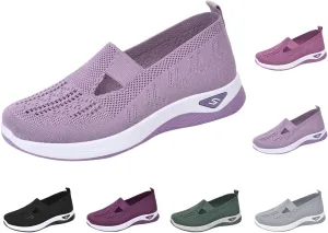 Walking Shoes Women Comfort Breathable Walking Shoes Slip on Trainers Casual Athletic Shoes with Thick Bottom