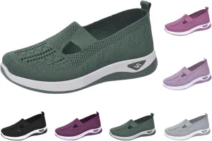 Walking Shoes Women Comfort Breathable Walking Shoes Slip on Trainers Casual Athletic Shoes with Thick Bottom