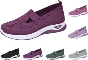 Walking Shoes Women Comfort Breathable Walking Shoes Slip on Trainers Casual Athletic Shoes with Thick Bottom