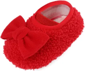 Warm Shoes for Baby Girls and Boys Soft Comfortable Shoes Infant Toddler Bowknot Warming Shoes Boy Slip on Shoe
