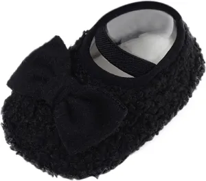 Warm Shoes for Baby Girls and Boys Soft Comfortable Shoes Infant Toddler Bowknot Warming Shoes Boy Slip on Shoe