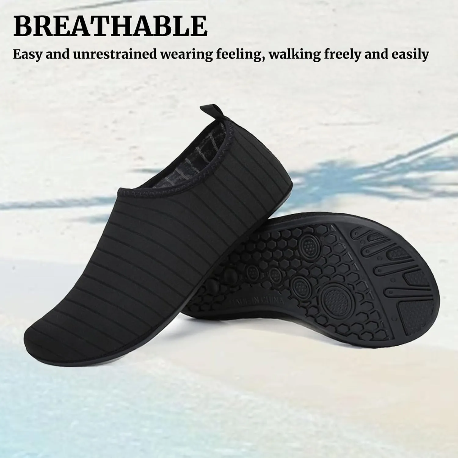 Water Shoes Barefoot Aqua Yoga Socks Quick-Dry Beach Swim Surf for Women Men Womens Mens Pool Walking Park Boating Sports Adult Non Slip River Lake surf Black Camping Slip-on Sport Exercise