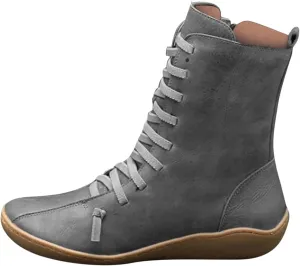 Waterproof Boots for Women Hiking Boots Women Round Toe Flat Lace up Mid Calf Hiking Boots for Women Comfortable