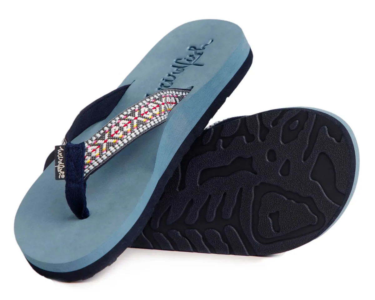 Weird Fish Womens Adila Braided Flip Flops - Navy