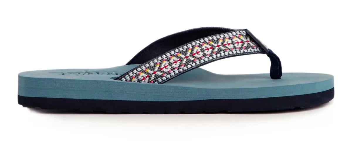 Weird Fish Womens Adila Braided Flip Flops - Navy