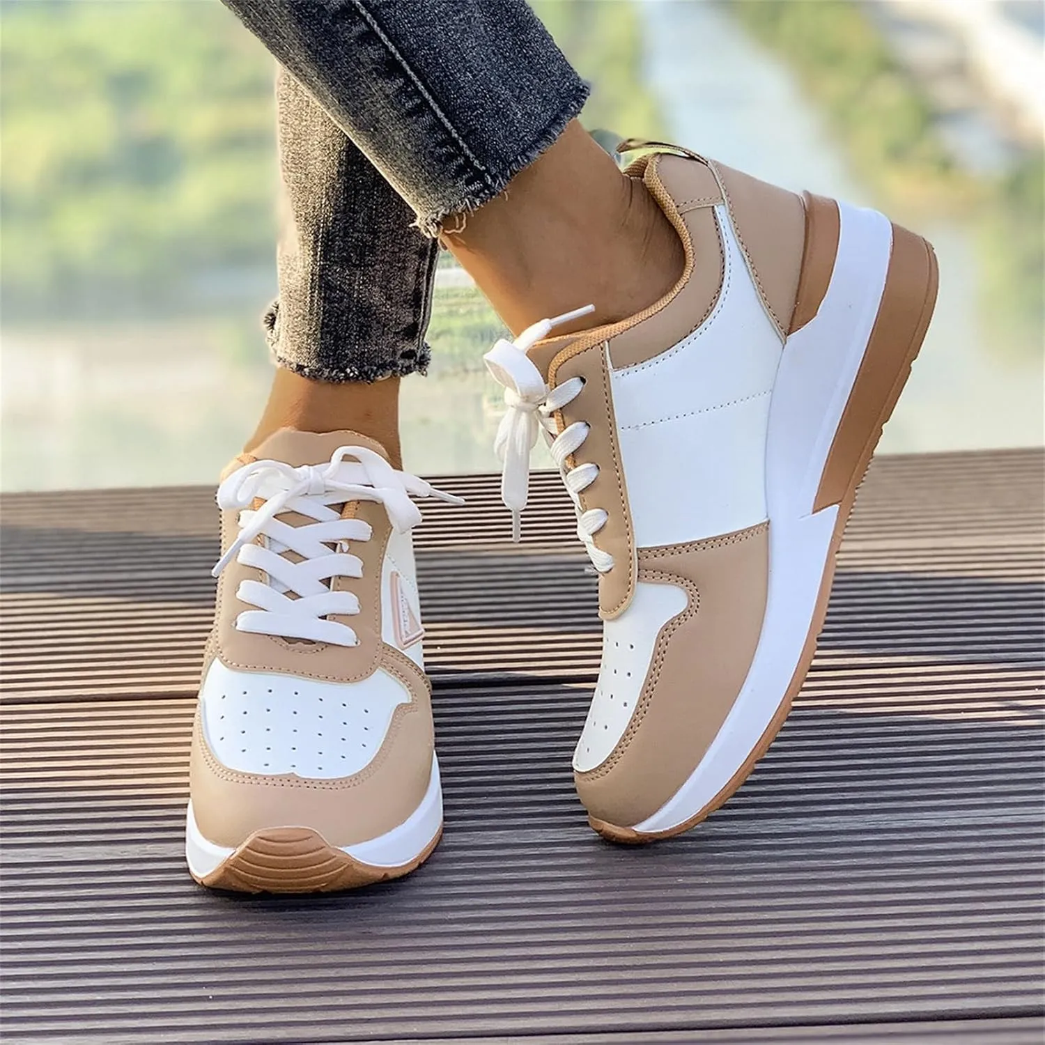 White Leather Sneakers for Women Womens Casual Shoes Women's White Fashion Sneakers Comfort Cute Casual Slip On Lightweight Black Loafers Women Platform Men's Sneakers