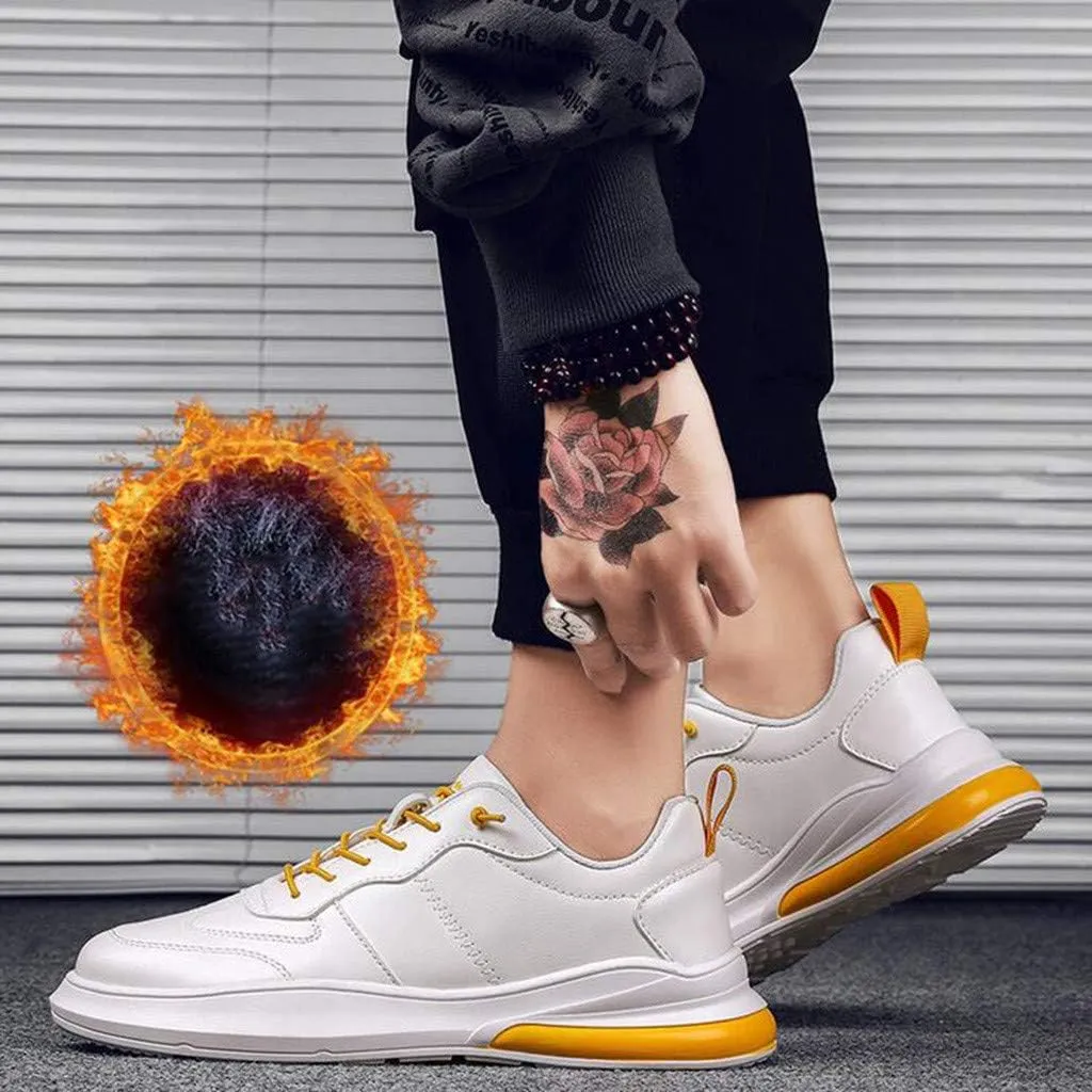 White Running Shoes Men Comfy Lace up Road Walking Sneakers Sports Athletic Workout Gym Shoe Breathable Fashion