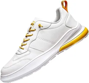 White Running Shoes Men Comfy Lace up Road Walking Sneakers Sports Athletic Workout Gym Shoe Breathable Fashion
