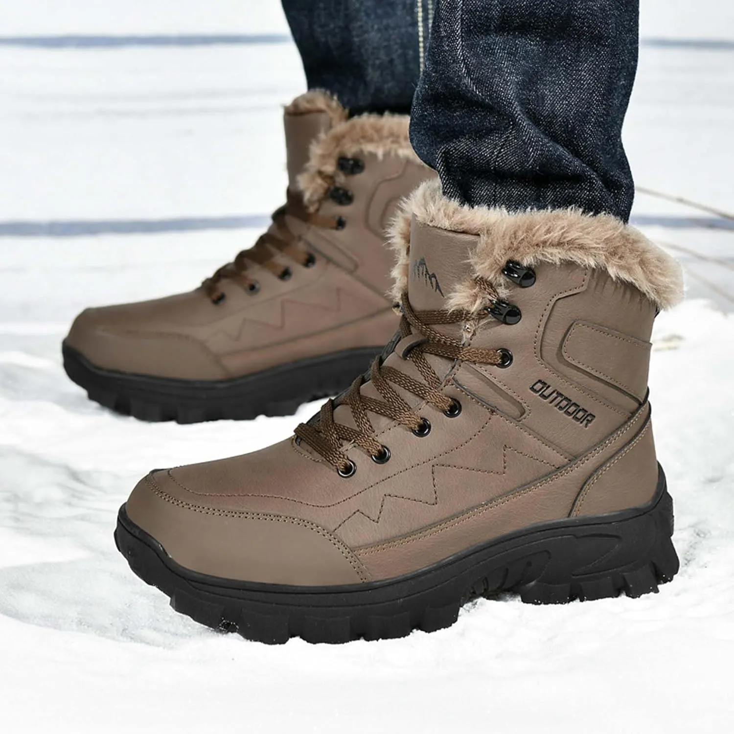 Winter boots are casual, lightweight, waterproof, snow boots with anti slip fur lining, hiking backpacks, and hiking boots