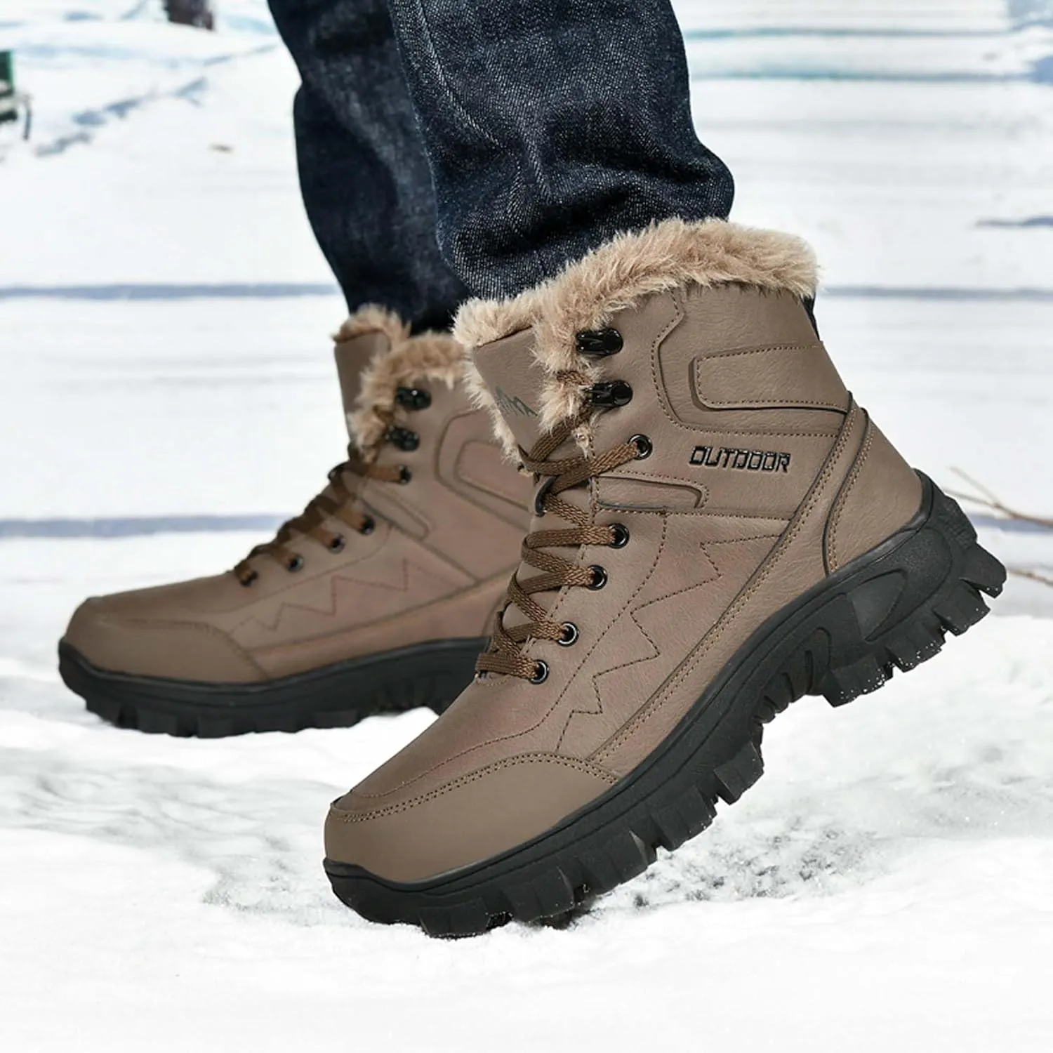 Winter boots are casual, lightweight, waterproof, snow boots with anti slip fur lining, hiking backpacks, and hiking boots
