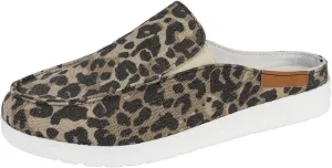 Women Canvas Mules Fashion Slip On Backless Sneakers Memory Foam Comfortable Loafers Casual Shoes Slide