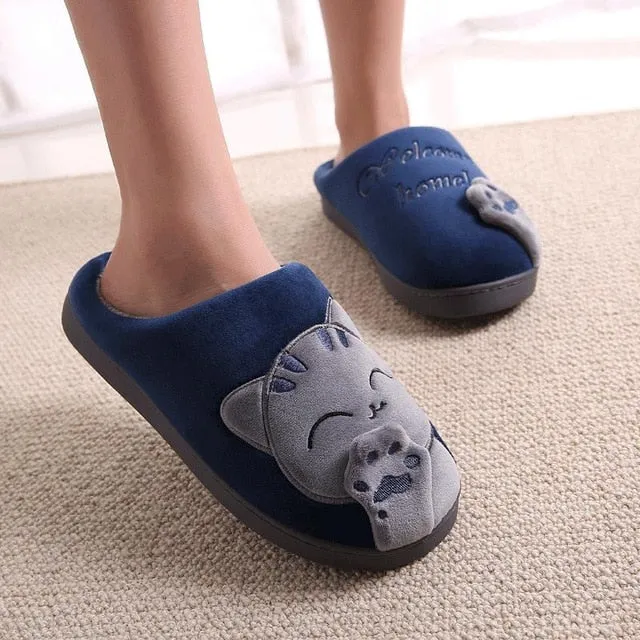 Women Cartoon Cat  Non-slip Soft  House Slippers