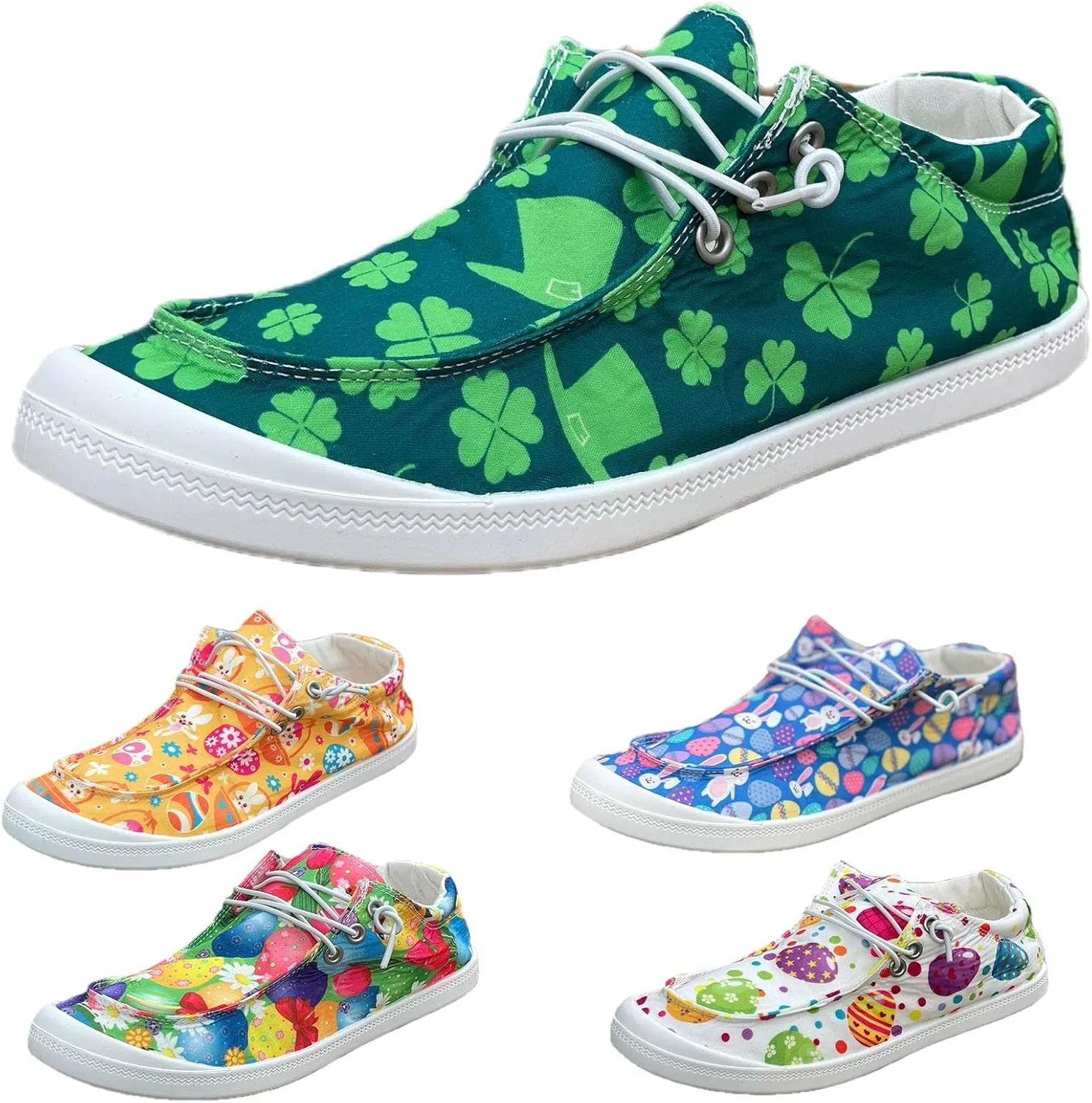 Women Fashion Casual Sneakers Canvas Lace-Up Loafers Lightweight Ladies Shoes Flat Soft Soled Comfortable Shoes Arch Support