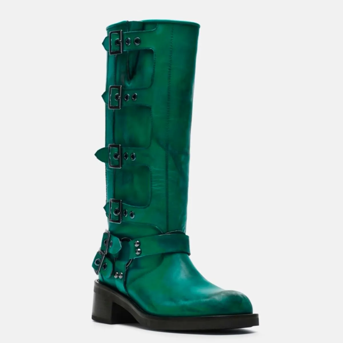 Women Low Chunky Heel Ankle Booties Round Toe Side Zipper Short Boots Vintage 1 inch Block Heel Ankle Boots Distressed Slouchy Short Boots Mid Calf Retro Casual Comfy 4-11 M US