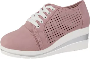 Women Roman Large Size Hollow Out Wedges Height Increasing Casual Shoes Navy Sandals for Women Size 8 (Pink, 8)