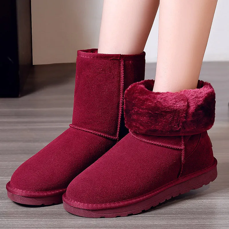 Women Winter Genuine Leather Snow Boots Top High Quality