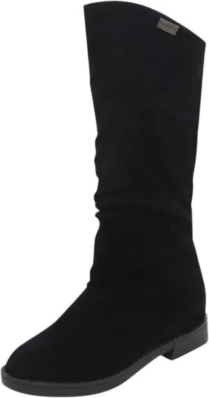 Womens Boots Classic Thick Heel Waterproof Boots for Women Warm Comfortable Soft Leather Mid-Calf Boots