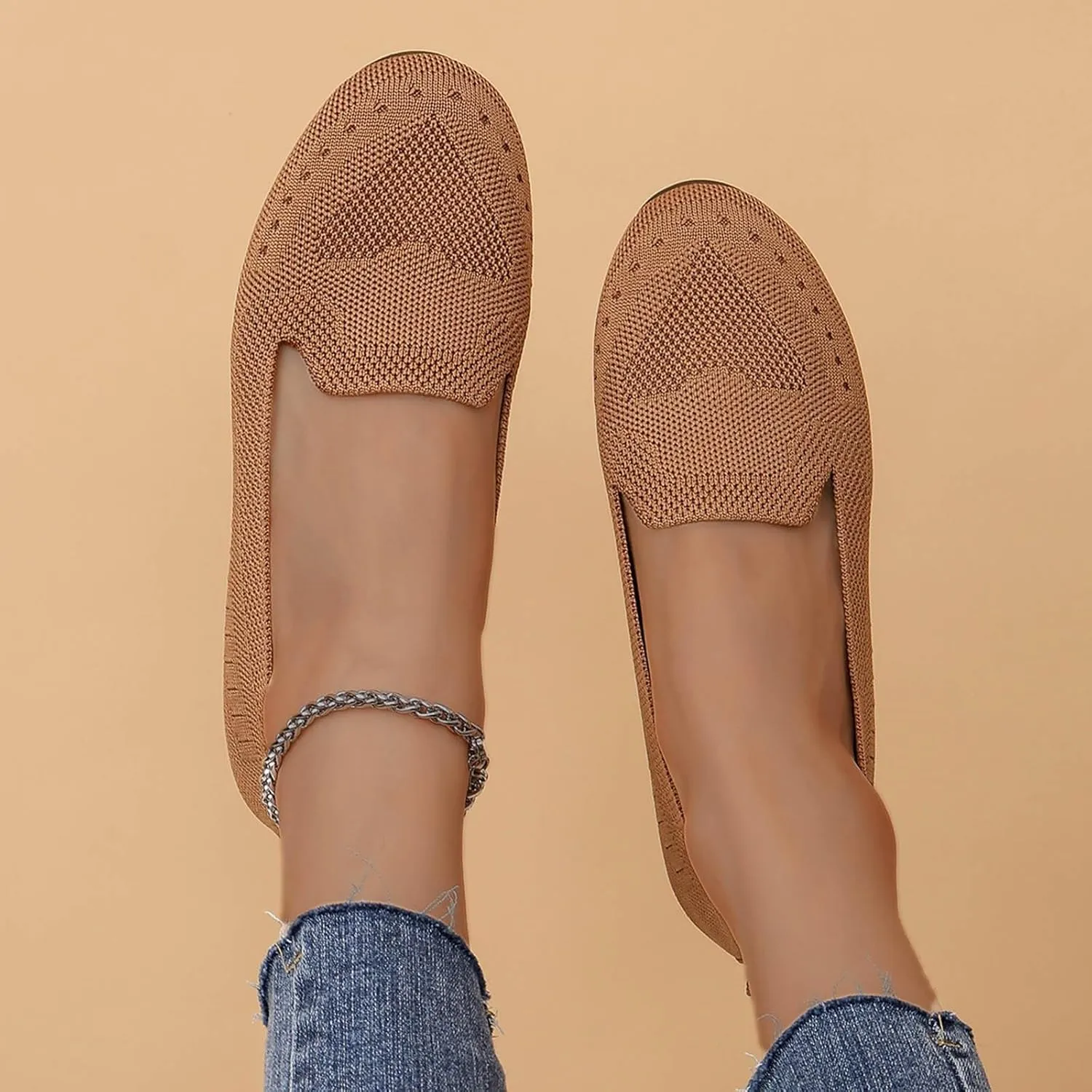 Womens Business Casual Shoes Casual Slip On Flat Shoes Comfortable Leather Driving Loafers Lightweight Work Shoes