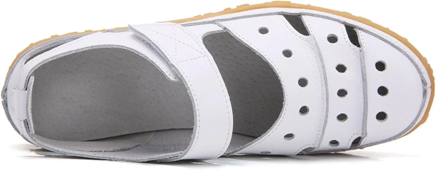 Women's Casual Slip On Shoes Comfortable Flat Sole Hook Loop Fastening Versatile Spring Summer Footwear for Work
