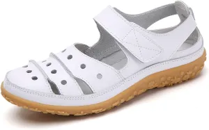 Women's Casual Slip On Shoes Comfortable Flat Sole Hook Loop Fastening Versatile Spring Summer Footwear for Work