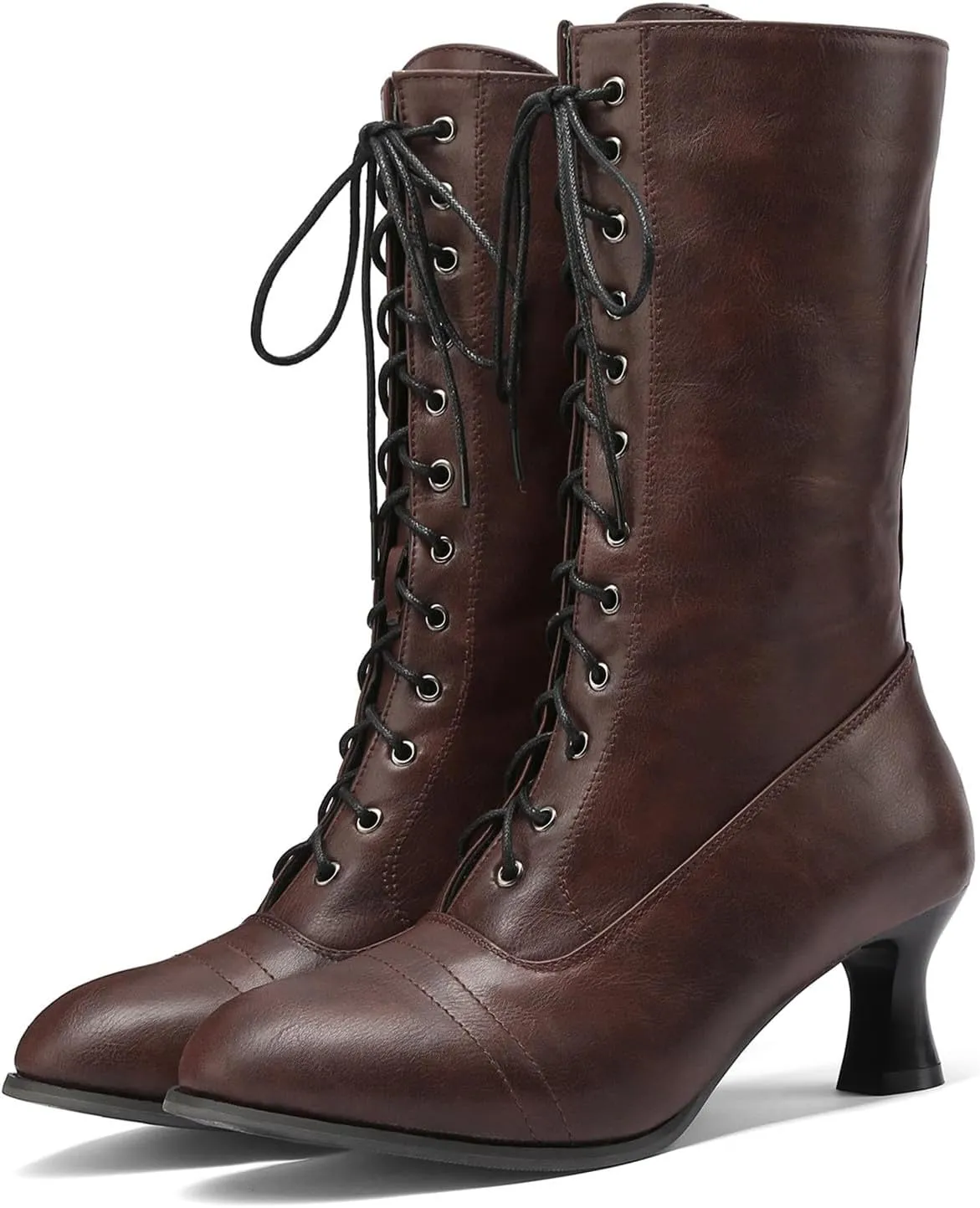 Womens Chelsea Boots Mid Calf Low Kitten Heel Suede Pointed Toe Stretch Fall Fashion Dressy Booties Western Cowboy Rain Boots