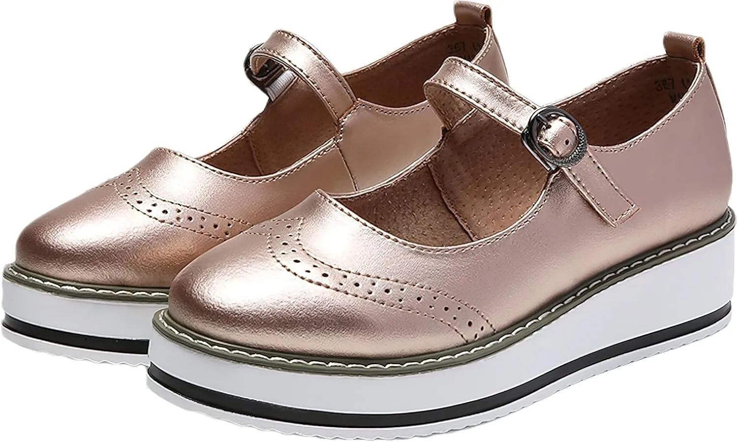 Women's Chunky Platform Mary Jane Trainers Vintage Brogues Creepers
