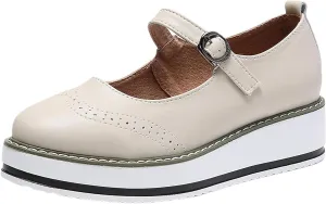 Women's Chunky Platform Mary Jane Trainers Vintage Brogues Creepers