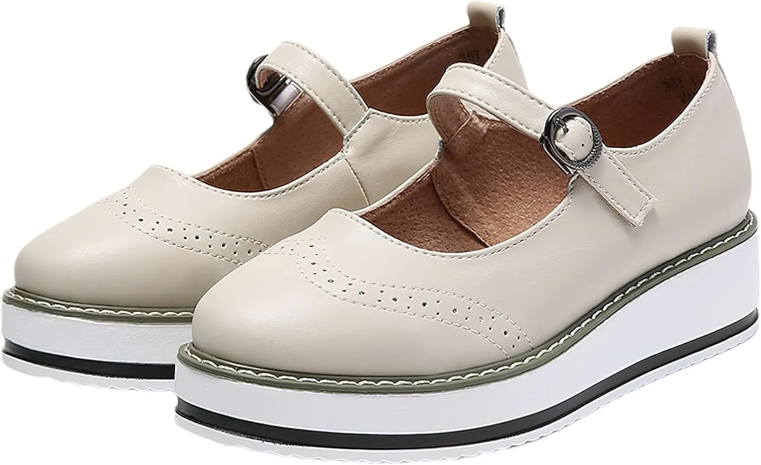 Women's Chunky Platform Mary Jane Trainers Vintage Brogues Creepers