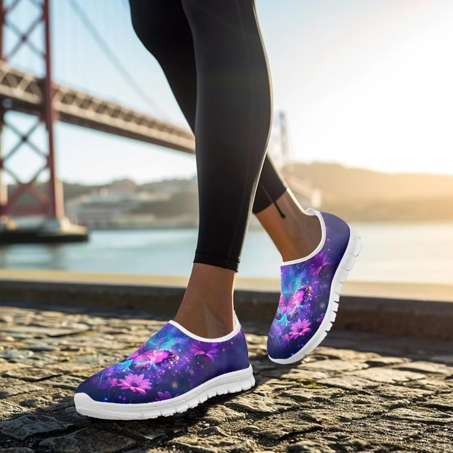 Women's Fashion Butterfly Sneaker Comfortable Slip-On Loafers Business Casual Shoes US 5-13