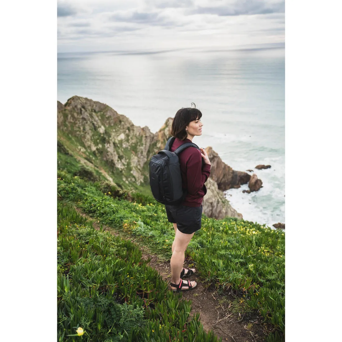 Women's hiking sandals - NH500 leather