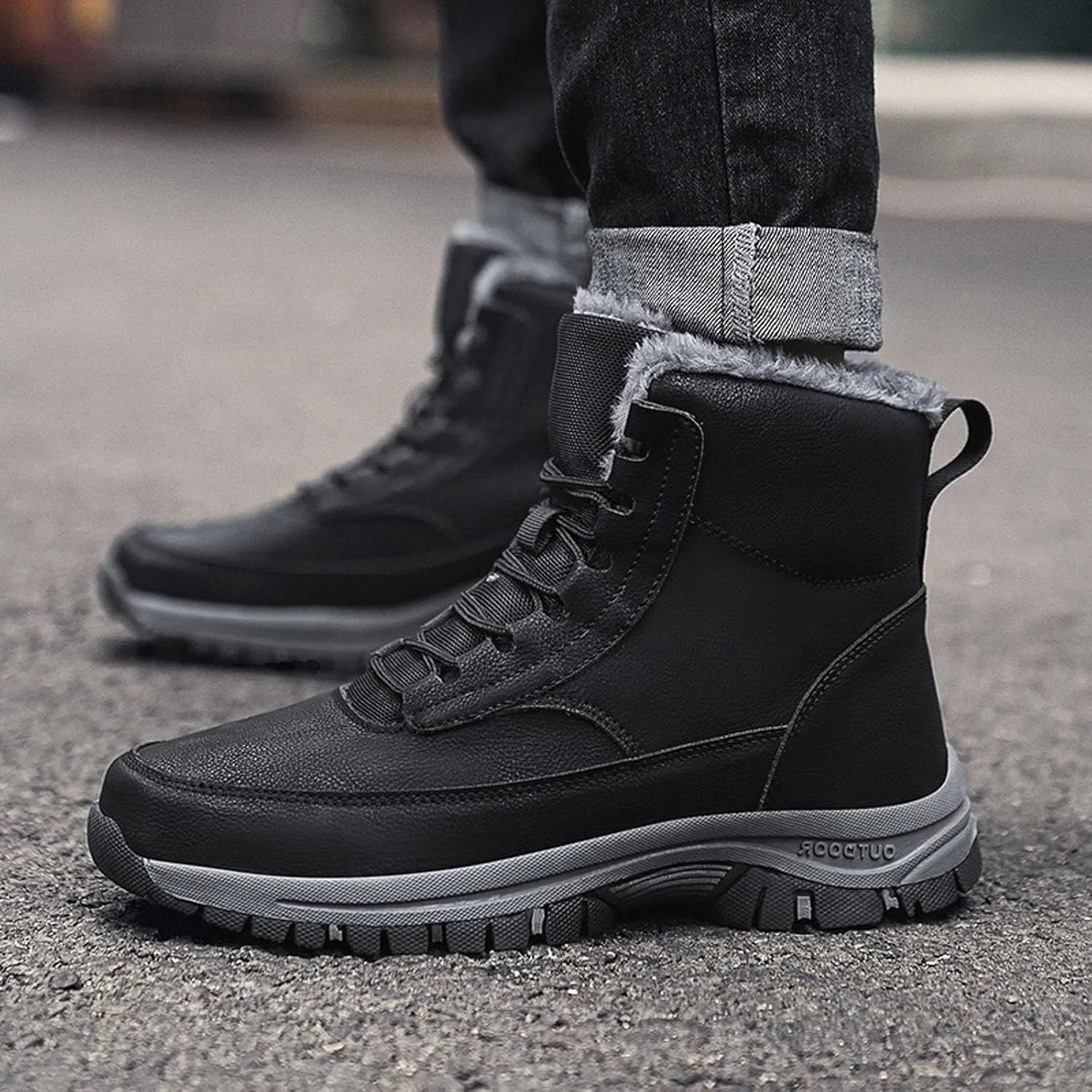Womens Mens Hiking Boots, Waterproof Hiking Boots Outdoor Insulated Boots Trekking Snow Boots Womens Winter Shoes