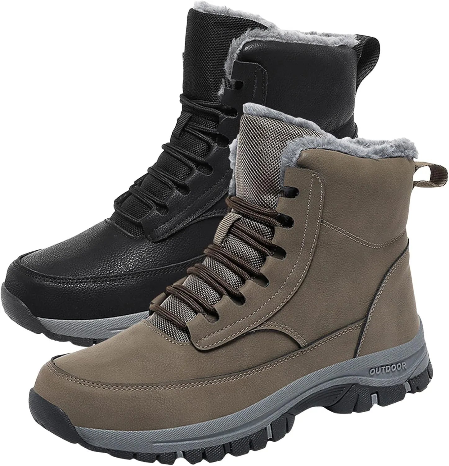 Womens Mens Hiking Boots, Waterproof Hiking Boots Outdoor Insulated Boots Trekking Snow Boots Womens Winter Shoes