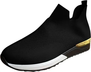 Womens Slip on Walking Shoes Comfort Lightweight Running Shoes for Women Loafers Dressy Casual Shoes Black Sneakers Black Tennis Shoe Casual Loafers