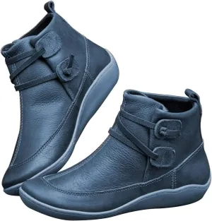 Women's Snow Boots,WUAI Women Arch Support Boots Comfy Flat Heel Waterproof Leather Shoes Booties Sneakers