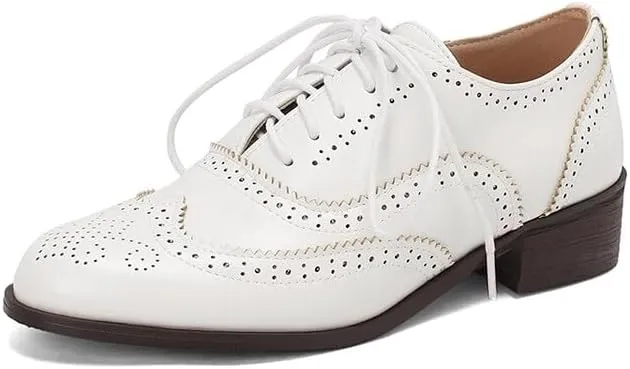 Women's Square Toe Mixcolor Square Heel Brogues Oxfords Shoes