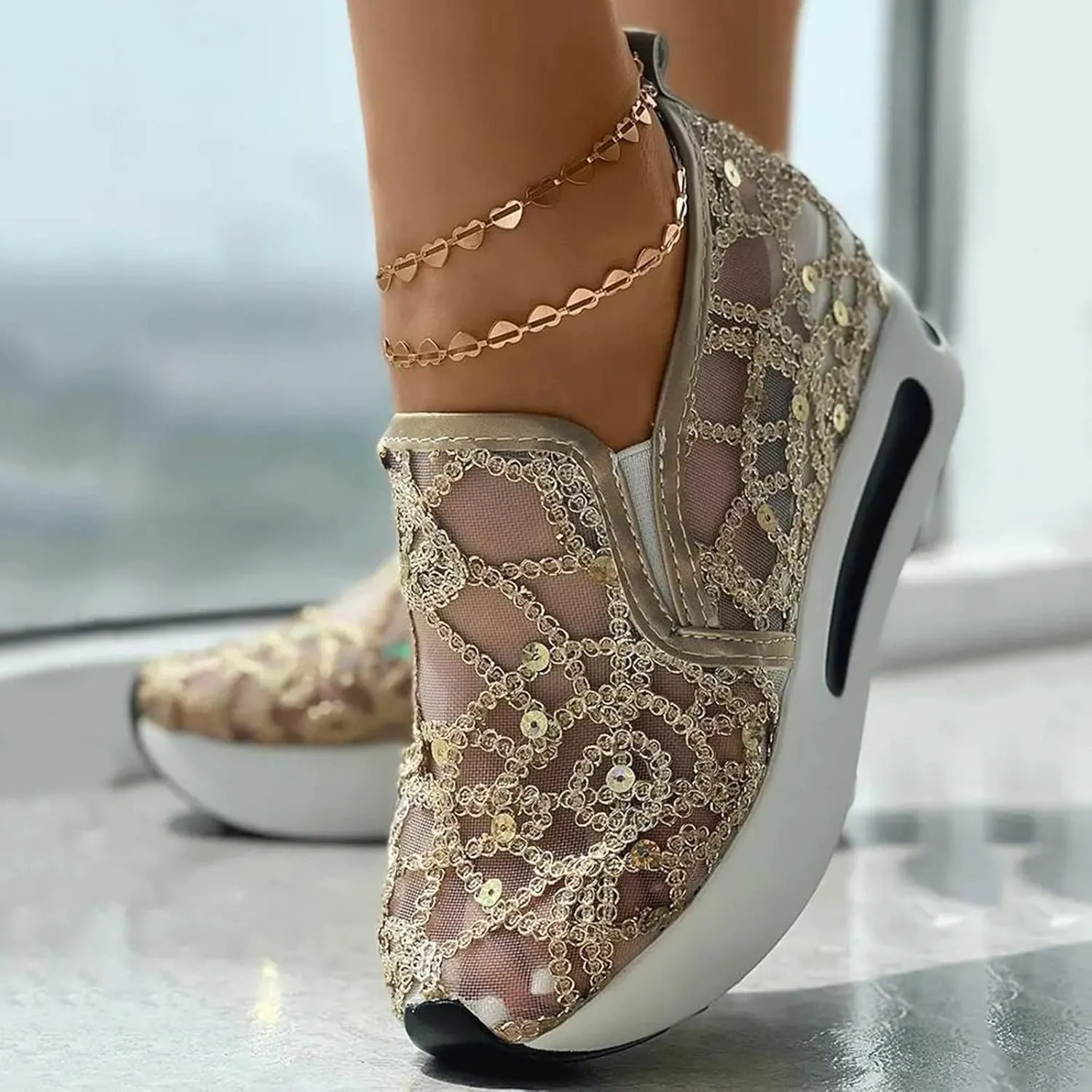 Women's Stretch Cushion Shoes Comfort Shoes Platform Walking Shoes for Women Womens Running Sneakers