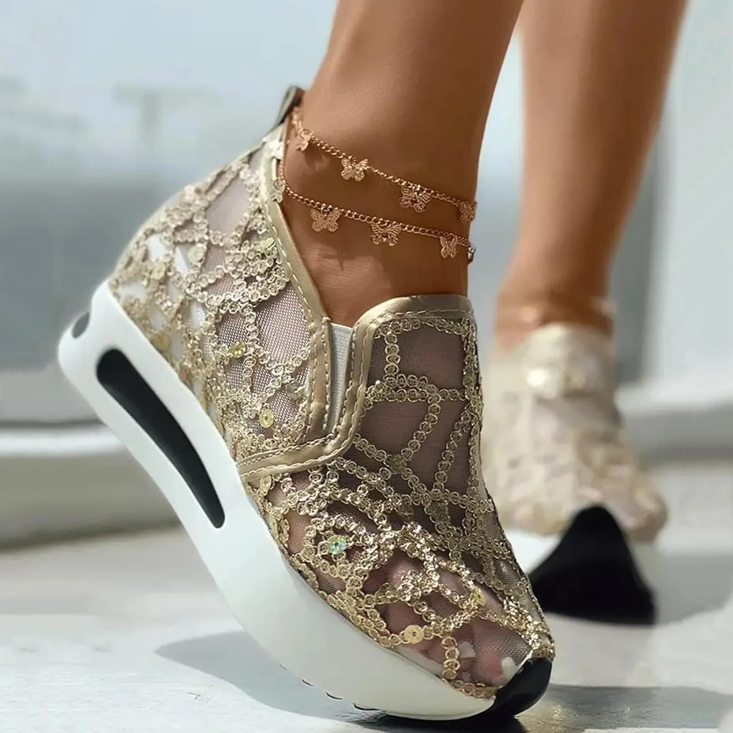 Women's Stretch Cushion Shoes Comfort Shoes Platform Walking Shoes for Women Womens Running Sneakers