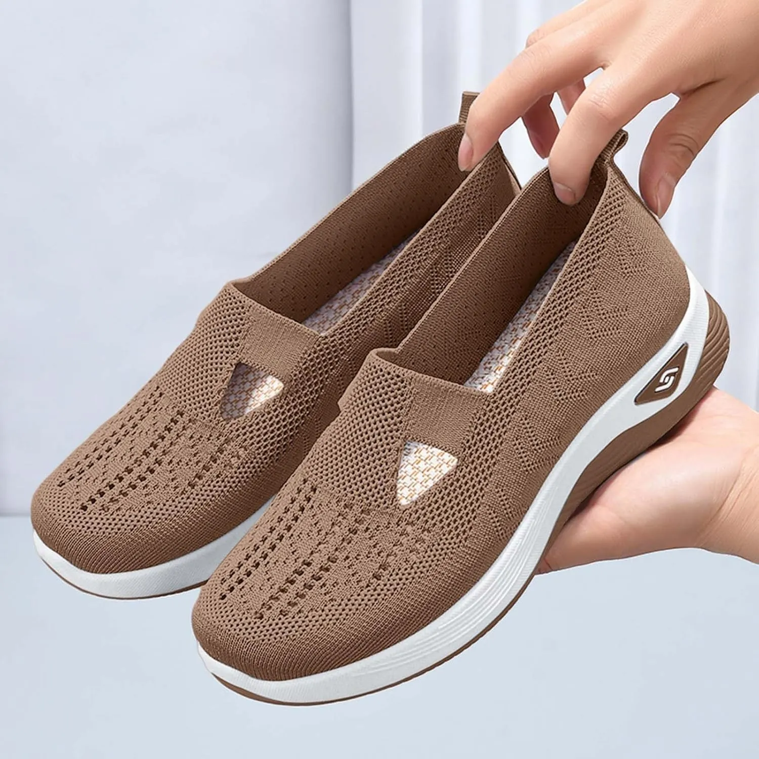 Women's Summer Fashion Mesh Breathable Casual Shoes Round Head Non Slip One Foot Stirrup Casual Sneakers Casual Walking Shoes
