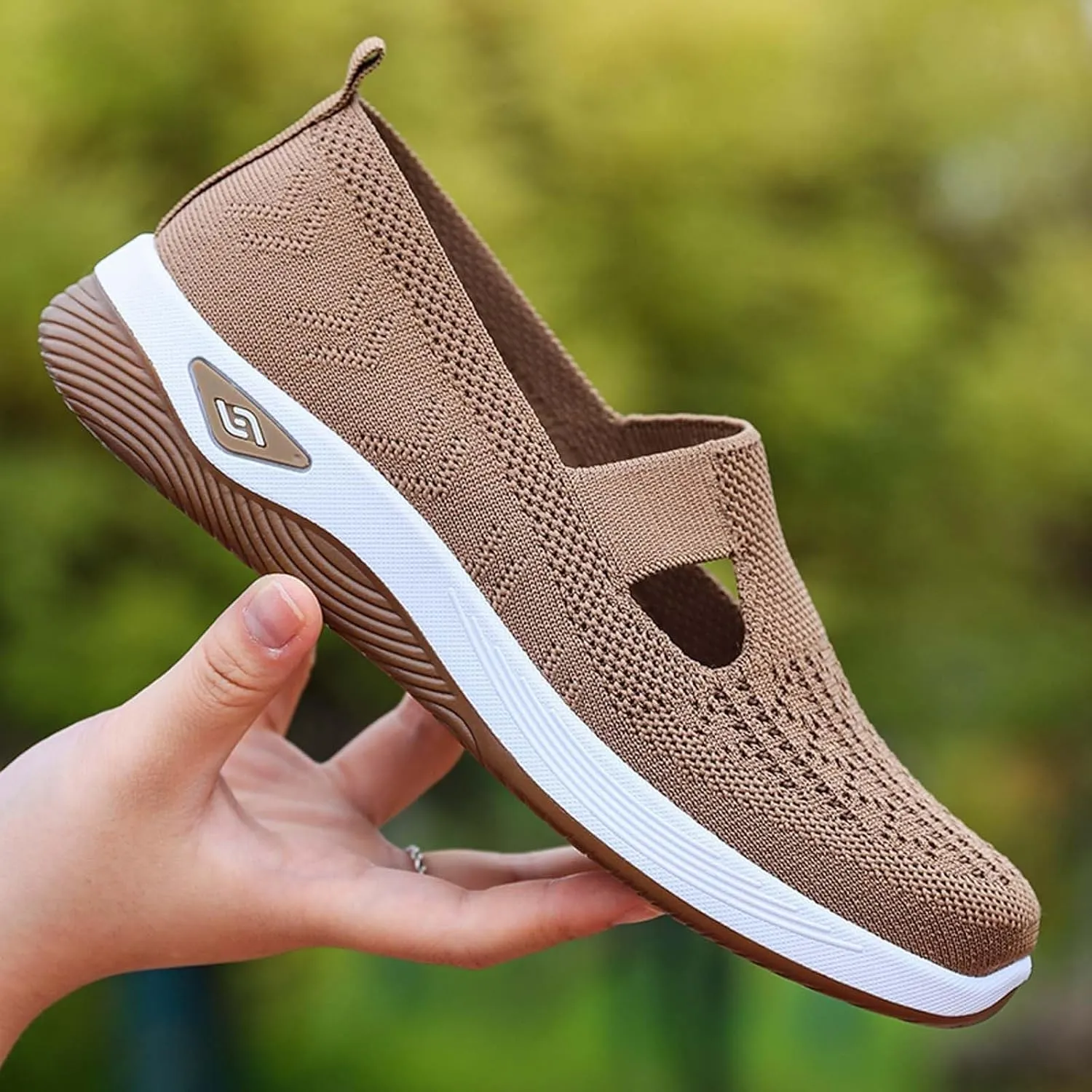 Women's Summer Fashion Mesh Breathable Casual Shoes Round Head Non Slip One Foot Stirrup Casual Sneakers Casual Walking Shoes