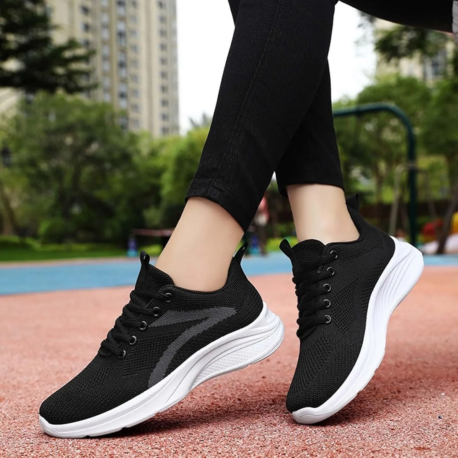 Womens Walking Tennis Shoes Lightweight Soft Sole Non Slip Sports Sneakers Breathable Running Tennis Shoes