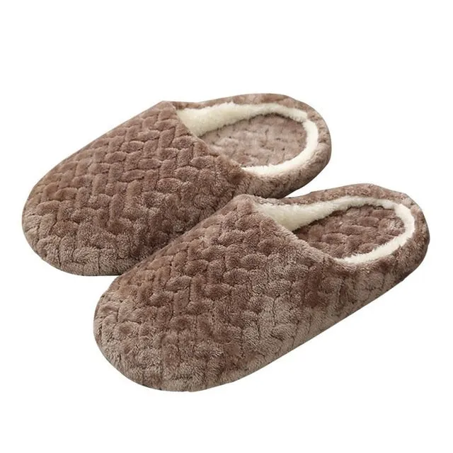 Women’s Warm Plush Indoor Slippers | Soft Anti-Slip House Shoes for Autumn & Winter