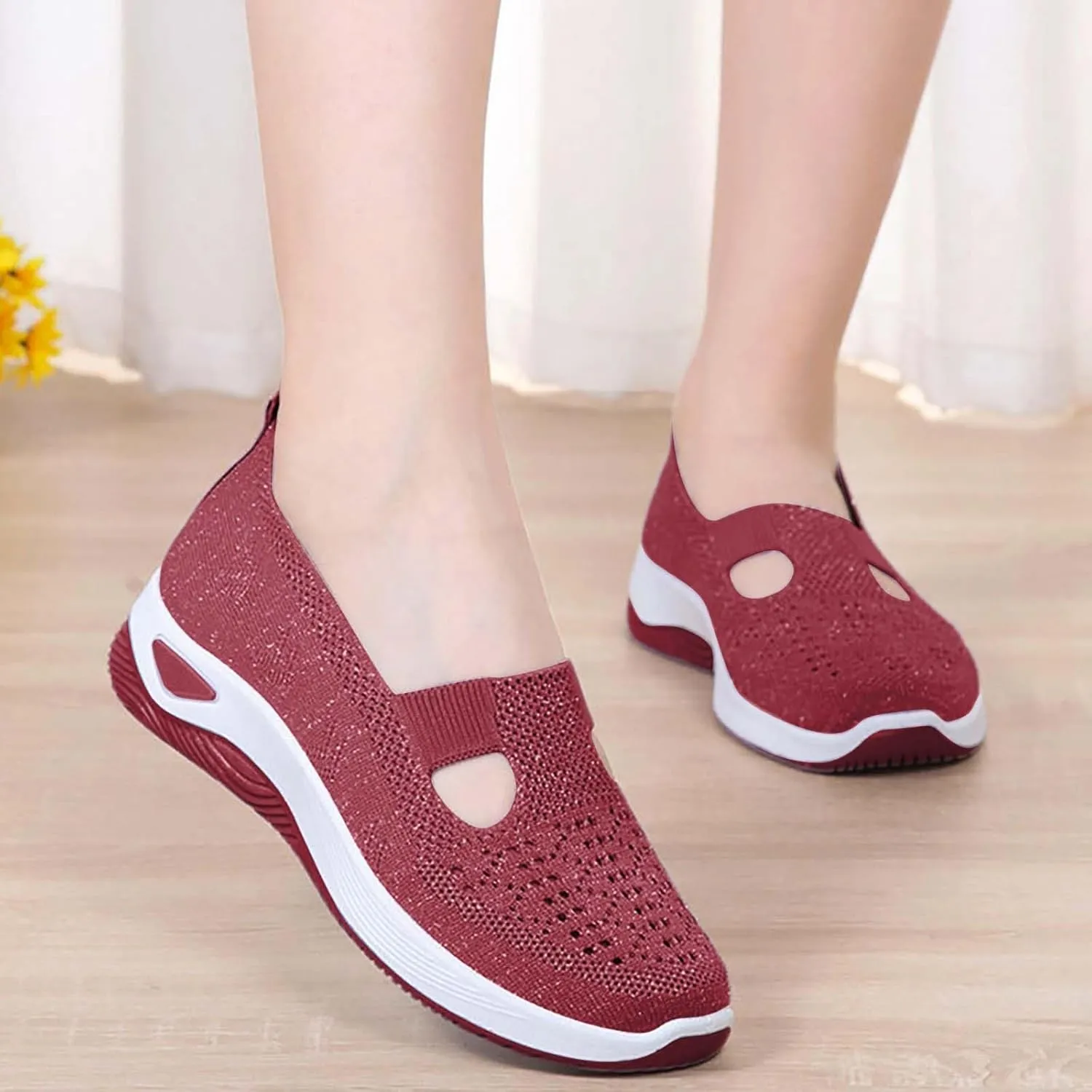 Women's Woven Orthopedic Breathable Soft Shoes Running Shoes for Women Wide Women Casual Shoes Shoes Sneakers Brown Tennis Shoe Loafers Dress Shoe