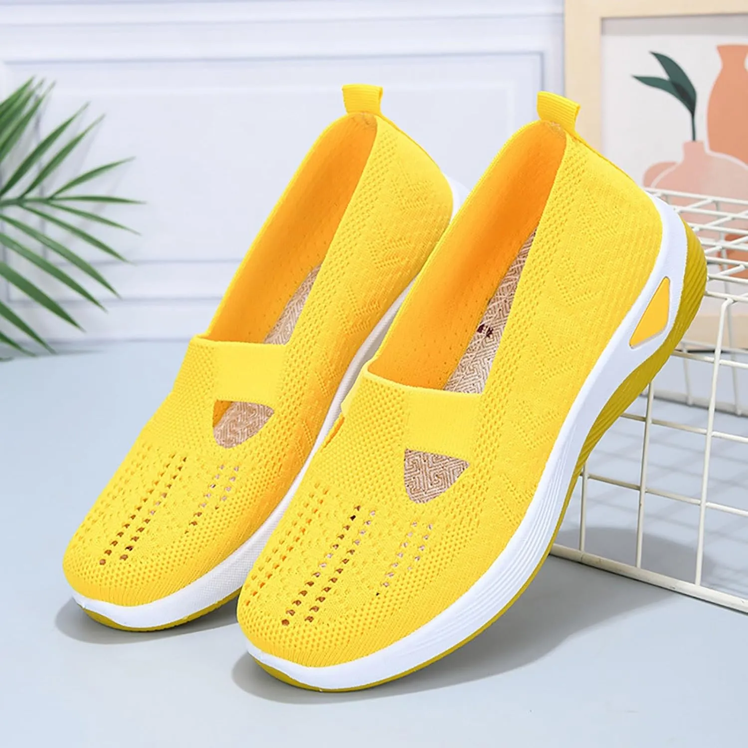 Women's Woven Orthopedic Breathable Soft Shoes Walking Shoes Women Walking Casual Tennis Shoes Fashion Sneakers 2025 Slip On Tennis Shoe Loafers Shoe