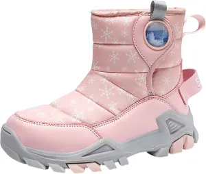 Wterproof Kids Snow Boots Girls Boys Toddlers Fleece Lined Snow Boots For Boys Insulated Non Slip Mid Calf Boots