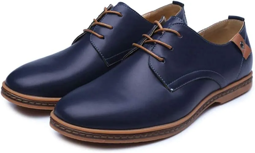ZHOUYF Mens Dress Shoes Fashion Business Formal Leather Shoes Lace-up Round-Toe Breathable Oxford Shoes Wedding Shoes for Men