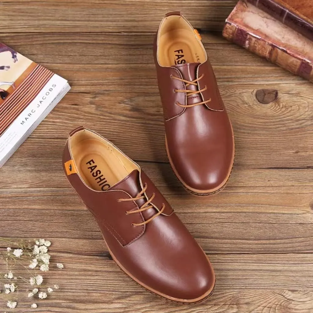 ZHOUYF Mens Dress Shoes Fashion Business Formal Leather Shoes Lace-up Round-Toe Breathable Oxford Shoes Wedding Shoes for Men