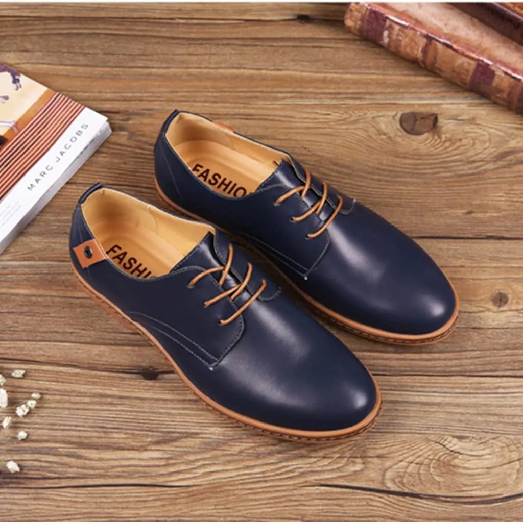 ZHOUYF Mens Dress Shoes Fashion Business Formal Leather Shoes Lace-up Round-Toe Breathable Oxford Shoes Wedding Shoes for Men
